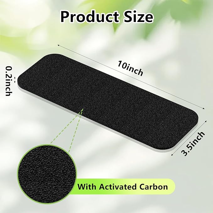 15 Pack Ceiling Fan Filters for Blades, Activated Coconut Carbon Fan Filter for Ceiling Fan, Easy-Stick Universal Air Filter for Common Household Contaminants