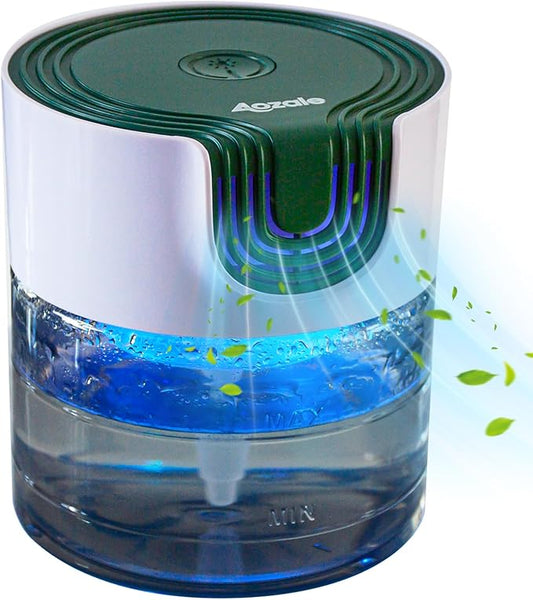Aozale Water Air Purifier for Home, Quiet Variable Speed Water-Based Air Purifiers with LED Night Light, Essential Oil Aroma Diffuser, Humidifier & Freshener - for Home Pets Odors, Smoke (Green)