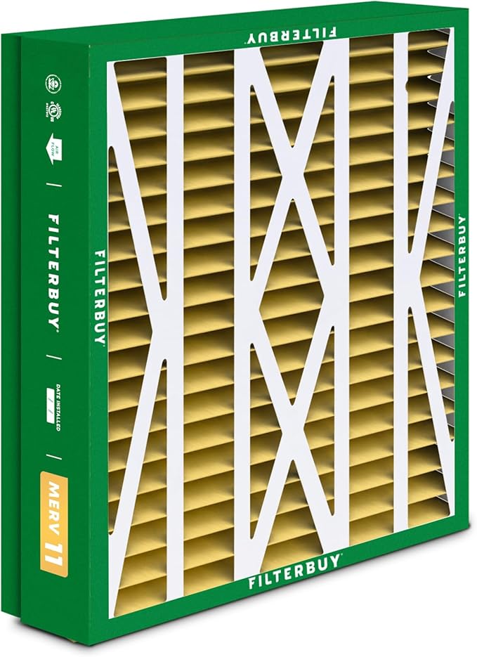Filterbuy 21x23.5x5 Air Filter MERV 11 (MPR 1200) Allergen Defense Replacement (3-Pack), Pleated HVAC AC Furnace Filters for Trane Perfect Fit & American Standard (Actual Size: 20.00 x 23.09 x 4.97)