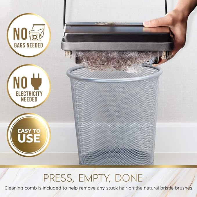 Fuller Brush 17027 Electrostatic Carpet & Floor Sweeper - 9" Cleaning Path - Lightweight - Ideal for Crumby Messes - Works On Carpets & Hard Floor Surfaces - Black