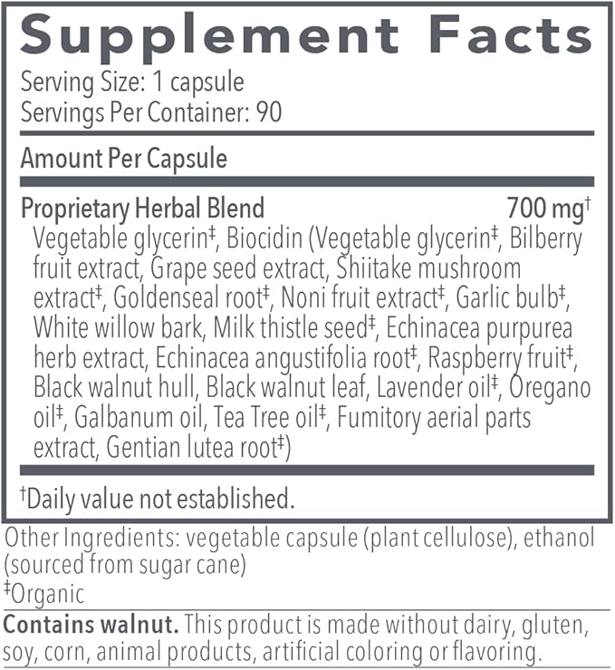 Biocidin Capsules - Biofilm Disruptor - Supports Gut Detox Cleanse, Healthy Microbial Balance, Immune Function & Gut Health - Professional-Grade Herbal Supplement with 18 Botanicals (90 Capsules)
