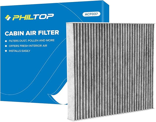 PHILTOP Cabin Air Filter, Replacement for Air Filter Durango 2011-2021, Grand Cherokee 2011-2021, Premium ACF037(CF11183) Cabin Filter with Activated Carbon Clean Airflow, Filter Up Dust Pollen