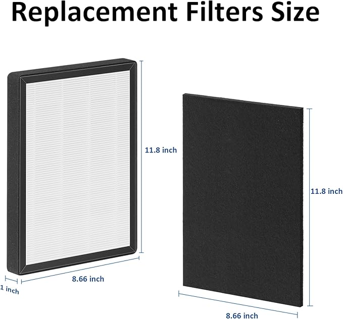 ProHEPA 9000 True HEPA Replacement Filters Compatible with VEVA ProHEPA 9000 Puri-fiers, 3 pack H13 True HEPA Filters & 3 Activated Carbon Pre-Filters