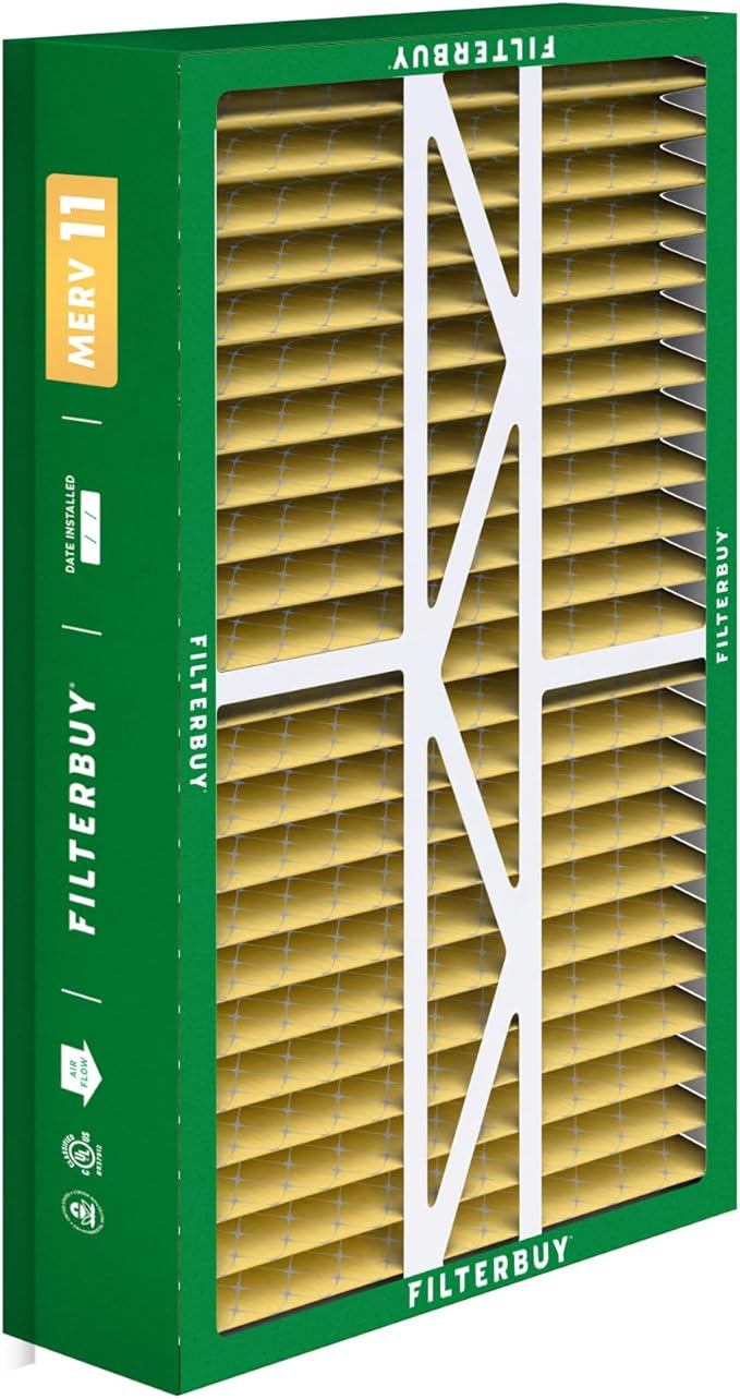 Filterbuy 17.5x27x5 Air Filter MERV 11 (MPR 1200) Allergen Defense Replacement (3-Pack), Pleated HVAC AC Furnace Filters for Trane Perfect Fit & American Standard (Actual Size: 17.13 x 26.13 x 4.97)