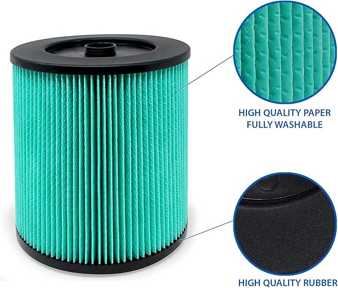 17912 & 9-17912 HEPA Vacuum Filter Compatible with Craftsman, Filter No.9-17912 fits 5, 6,8,9,12,14,16 and 32 gal vacs or larger made after 1988