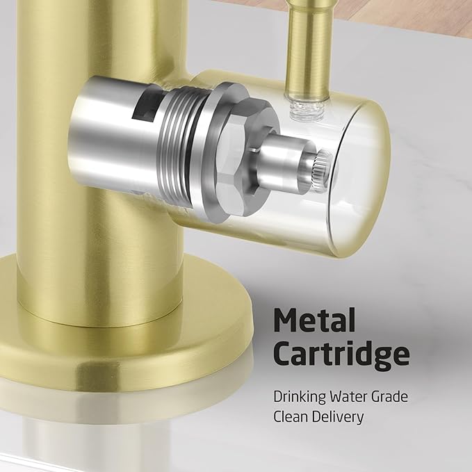 KES RO Faucet Water Filter Faucet Non-Air-Gap Drinking Water Beverage Faucets for Reverse Osmosis Systems Filtration System 304 Stainless Steel Brushed Gold, Z504CLFF18-BZ