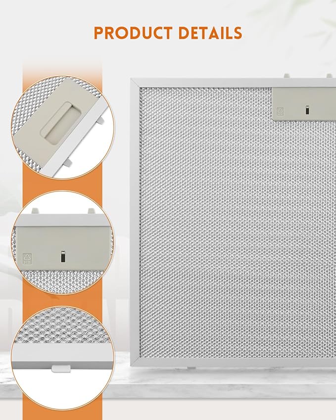 2 Pcs WB02X27203 Range Hood Grease Filter Replacement Fit for GE JVX5360DJ1BB JVX5360DJ1WW JVX5360SJ1SS JVX5365SJ1SS JVX5365SJ2SS Size 16-3/4 x 13-3/4 Inches