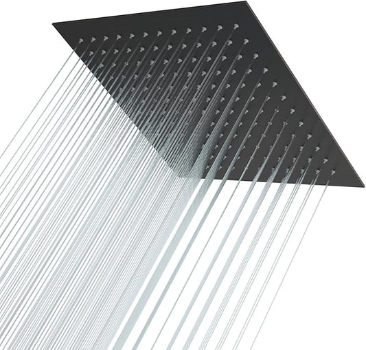 Lordear Rainfall Shower Head 8 Inch Shower Head Stainless Steel Ultra Thin Square Rainfall Shower Head with Easy to Clean Nozzles, Oil Rubbed Bronze