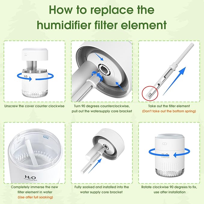 10 Pieces Humidifier Sticks Filter，Replacement Wick Humidifiers Filter Sticks, Humidifier Sticks Cotton Filter Refill Sticks Filter Replacement Parts for KARFUN 350ml Mini Humidifier