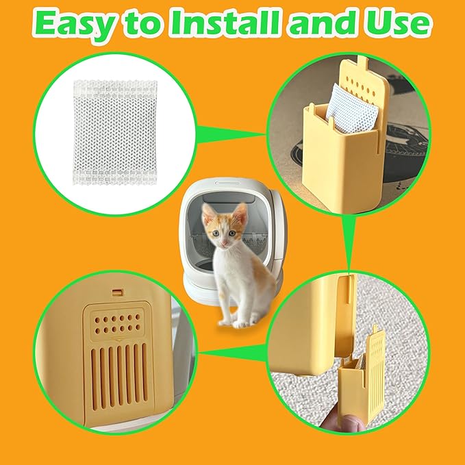 12 Pack Activated Charcoal Filters Refills for Meowant Automatic Litter Box, Pet Odor Eliminator for Meowant Self-Cleaning Cat Litter Box