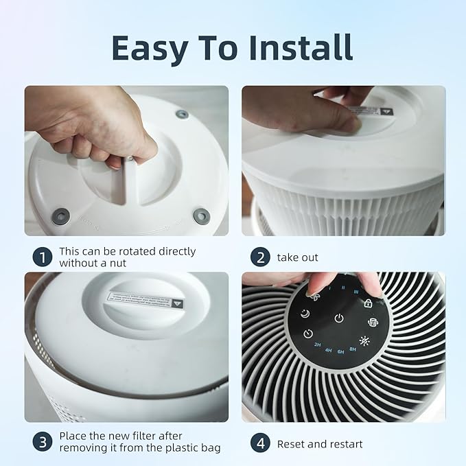 Core 300 Replacement Filter for LEVOIT Core 300-P Air Purifier, 3-in-1 H13 True HEPA Replacement Filter,Activated Carbon Filtration System，2 Pack