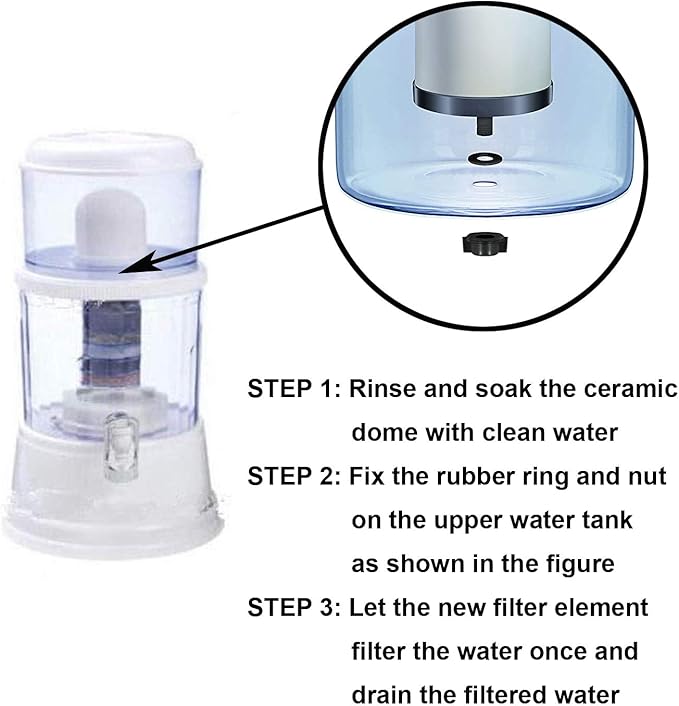 Huining Ceramic Dome Water Filter, Replacement Filter for Water Pre-Filtration Unit Filter Media Replacement 0.15 to 0.5 Micron for Household Water Bucket Filtration System Water Pitcher (4pcs)