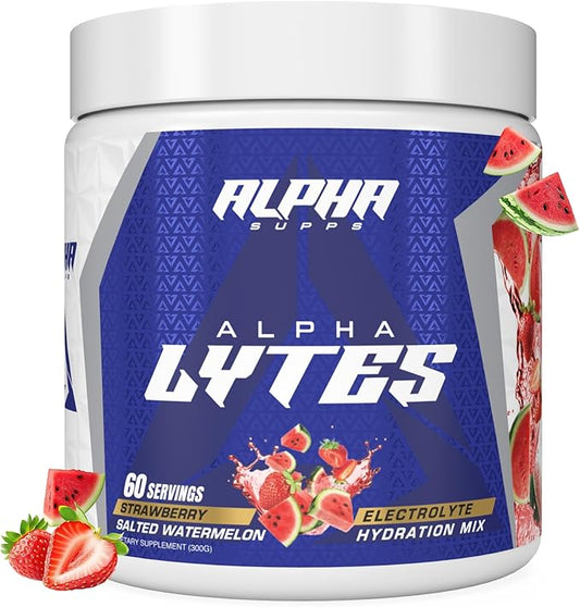 Lytes - Daily Electrolyte Hydration Drink Mix Powder - Sugar-Free, Zero Calorie Instant Formula with Trace Minerals and Antioxidants (60 Servings, Salted Watermelon Strawberry)