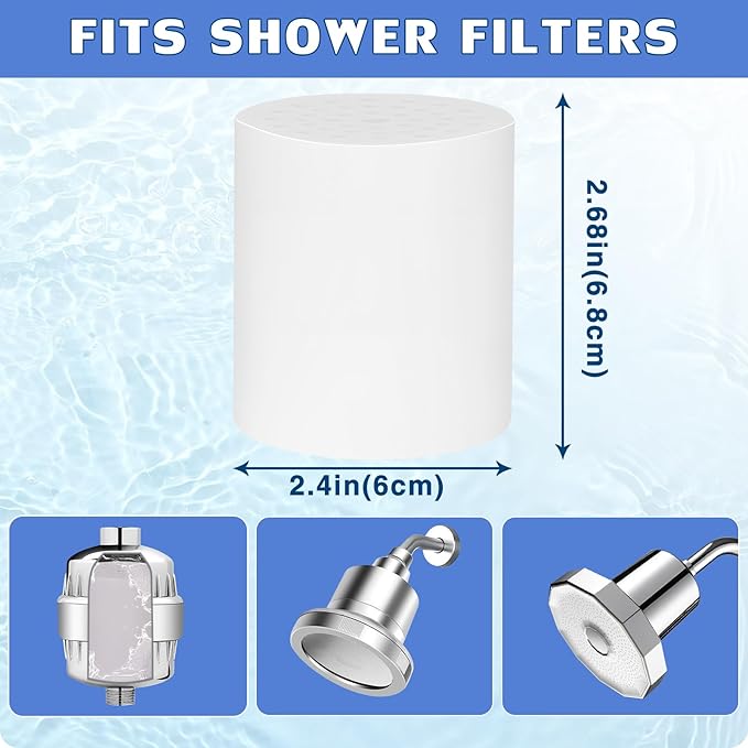 4 Pack 20 Stage Shower Filter Replacement Cartridge, Universal Compatible Shower Head Filter for Hard Water, Microporous Pressurization Design Saving Water High output, 10000 Gallon 3 Month