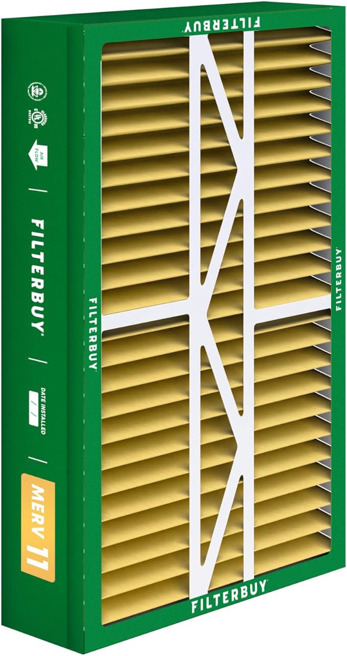 Filterbuy 17.5x27x5 Air Filter MERV 11 (MPR 1200) Allergen Defense Replacement (3-Pack), Pleated HVAC AC Furnace Filters for Trane Perfect Fit & American Standard (Actual Size: 17.13 x 26.13 x 4.97)