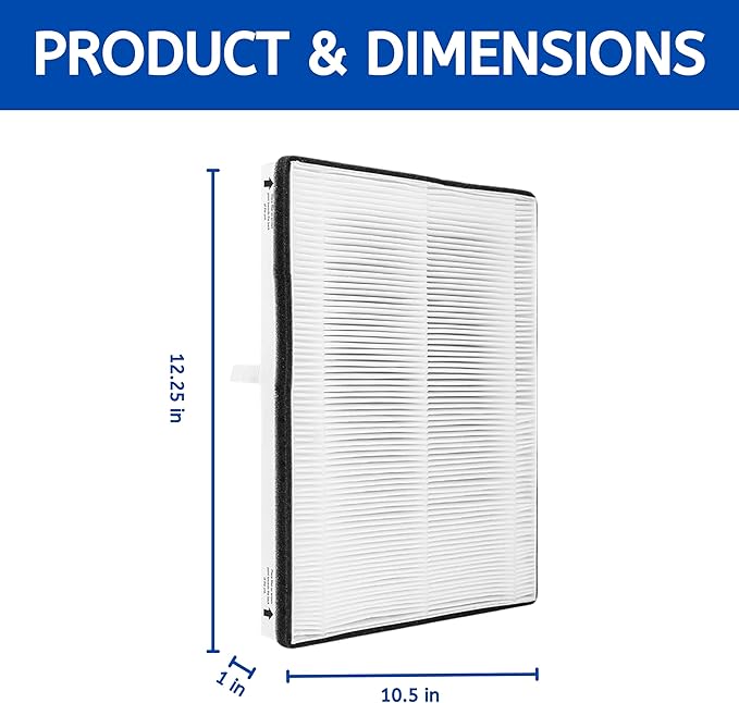 Nispira Replacement HEPA Filter for Air Purifier, Compatible with Vornado Air Purifier Models AC300, AC350, AC500, AC550, PCO200, PCO300, PCO500 Compared to Part MD1-0022. 1 Pack