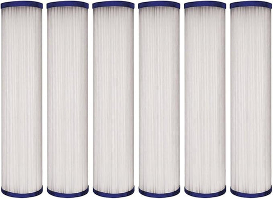 Tier1 30 Micron 10 Inch x 2.5 Inch | 6-Pack Pleated Polyester Whole House Sediment Water Filter Replacement Cartridge | Compatible with Pentek R30, Hydronix SPC-25-1030, Home Water Filter