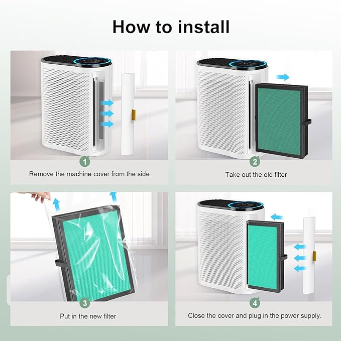 2-Pack MK04 Air Filter Replacement, Compatible with MK04 MG04JH Air Purifier Models, 4-in-1 H13 True HEPA Filter for Pet Dander, Dust, Pollen, and Hair – Pet Dander Version