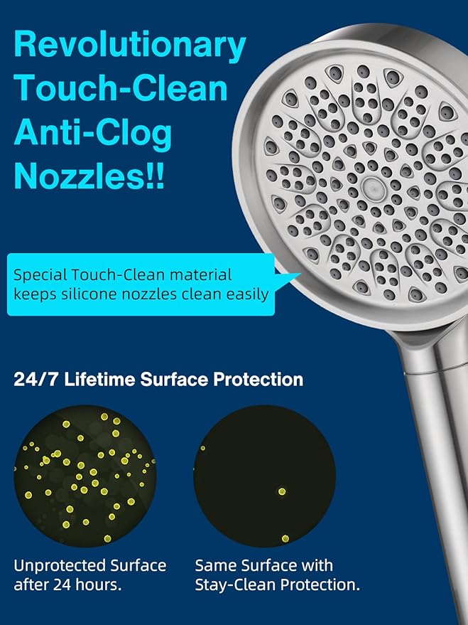 Cobbe Handheld Filtered Shower Head - Filters >99% Chlorine - Advanced 2.0 Carbon System - Water Softening Beads for Hard Water - Relieves Dry, Itchy Skin - Brushed Nickel