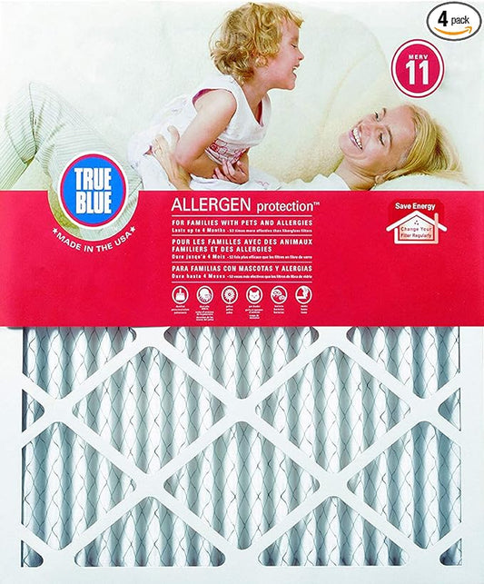 True Blue Allergen 20x36x1 Air Filter , MERV 11, 4-Pack