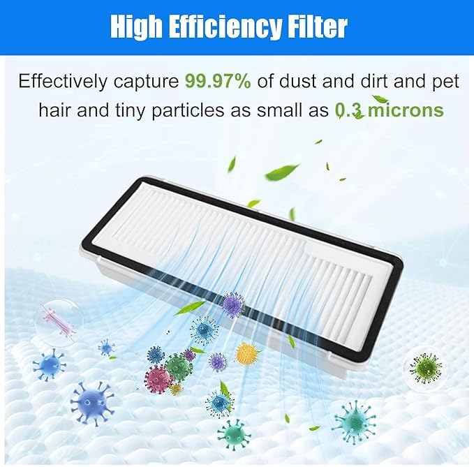 17 Pack Accessories Kits Replacement Parts for Narwal Freo Z10 Ultra/Freo Z10 Robot Vacuum Cleaner, 1 Main Brush, 4 Hepa Filters, 4 Wipe Cloths, 4 Dust Bags, 4 Side Brushes