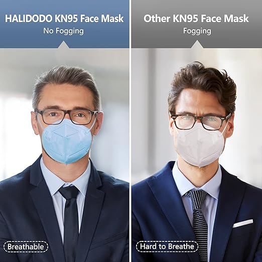 HALIDODO KN95 Face Mask, 5-Ply Breathable Comfortable Safety Mask (Royal Blue)