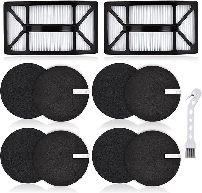 Filter Replacement for Bissell CleanView 2492 2488 2486 2494 2487 2492 2491 2484 PowerClean Rewind Pet Vacuum, 4 Foam + Felt + 2 HEPA Filters, Part 1604130 & 1601972 & 1608225