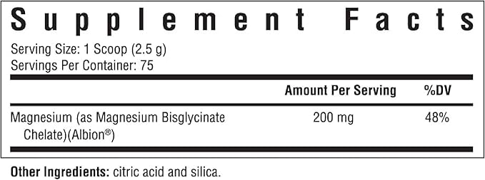 Seeking Health Magnesium Glycinate Powder, 200 mg per Serving, Bioavailable Bisglycinate Chelate, Support Sleep and Relaxation, Natural Energy, Vegetarian (75 Servings)*