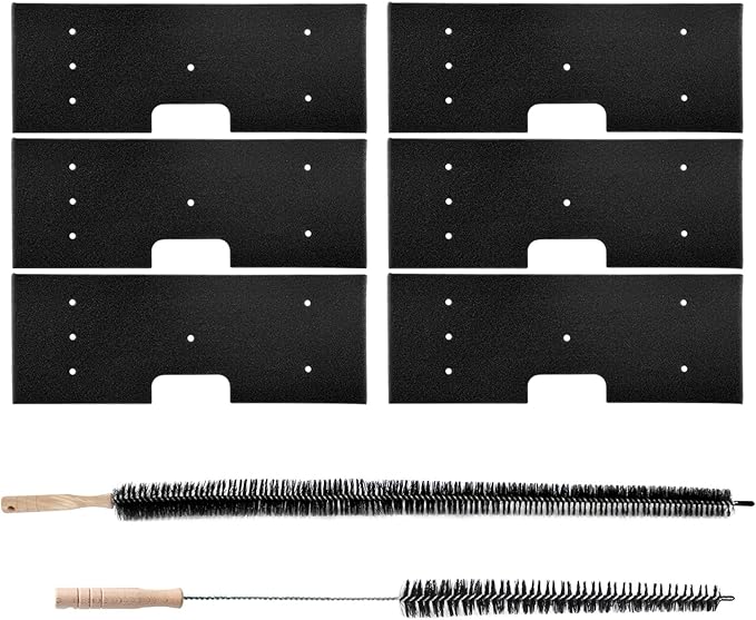 WH01X35719 Lint Filter Compatible with Ge Profile Washer Dryer Combo Foam Filter for PFQ97HSPV0DS Combo Washer Dryer Filter with Lint Brush (1 Long Handled Brush & 1 Full Bristle Brush)- 6 Pack