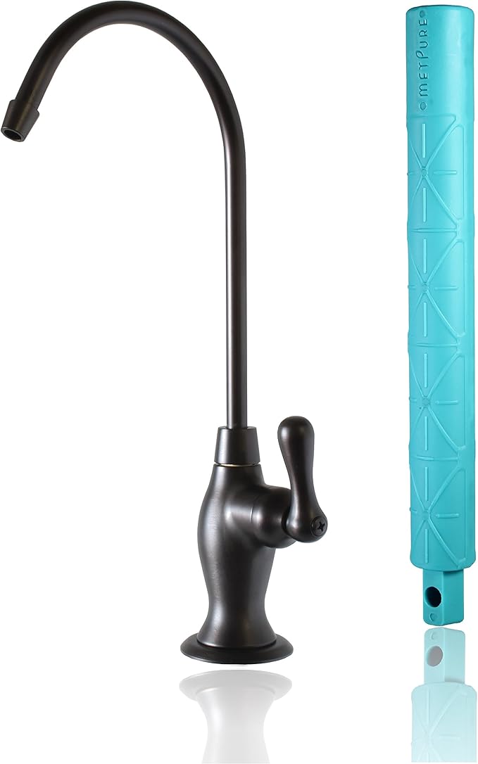 Non-airgap RO Faucet Reverse Osmosis Drinking Water Filtration System Water Dispenser Spout (Dark Oil Rubbed Bronze). Vase Style with Faucet Wrench RO-FW148. NSF Certified.