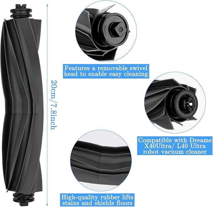 23 PCS Replacement Parts for Dreame X40 Ultra, L40 Ultra, X40 Master, MOVA P10 Pro Ultra Vacuum Cleaner, 1 Main Brush, 4 HEPA Filters, 6 Mop Pads, 6 Dust Bags, 6 Side Brush Accessories Kit