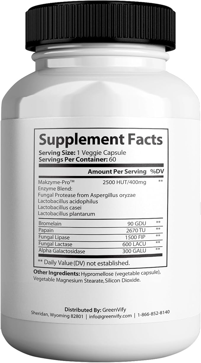 Vitaliflow Max Digestive Enzyme Supplement, 60 Veggie Capsules, Maximum Strength with Lactobacillus & Bromelain (1)