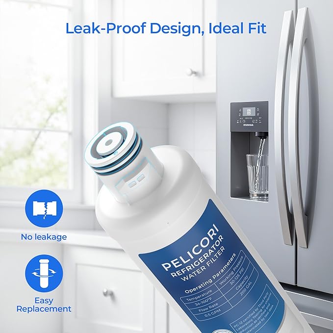 MIWF6200 Water Filter, Compatible with Midea MRS26D5AST, MF-2008-R2, Sharp SJWF200, SJG2254FS, Thor Kitchen WF200, Zline MIWFT2100, RFM-W-36, Insignia NS-WF26SS0-1 Models (3 Pack)