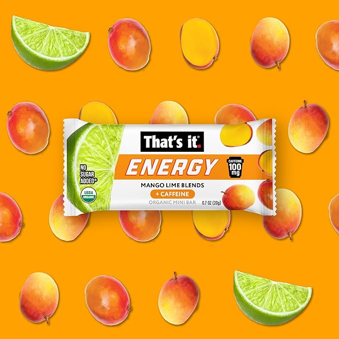 That’s it. Mango Lime Energy Mini Bars | 100mg Natural Caffeine |Mango Lime| Allergy-Friendly, Nut Free, Organic, Non-GMO, Gluten-Free Snacks | 15 Count