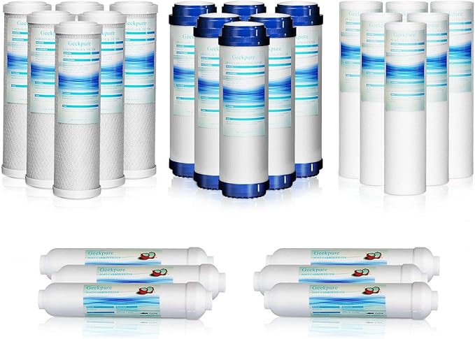 Geekpure Universal Compatible Reverse Osmosis Filter Replacement Set -2.5 x 10 Inch (6)