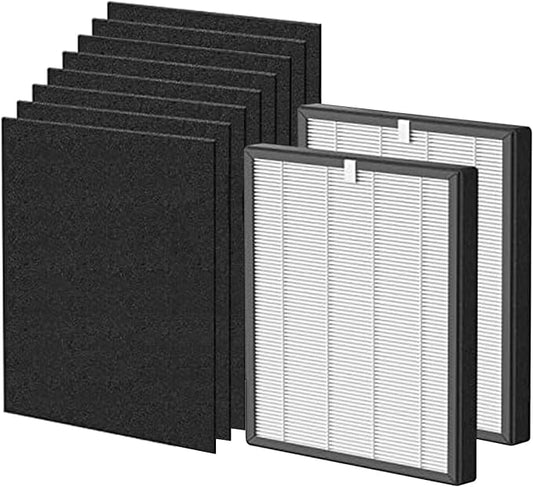 ProHEPA 9000 Replacement Filters Compatible with VEVA ProHEPA 9000 Air Purifier - 2 Pack Premium Air Filters + 8 Pack Activated Carbon Pre-Filters
