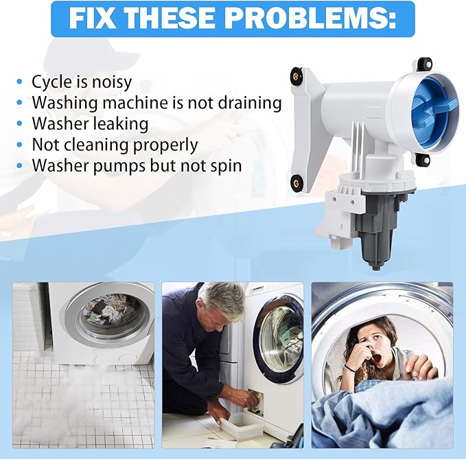 WH11X29539 Washer Drain Pump and Filter Assembly Compatible with GE Front Load Washing Machines Clothes Washer Replacement Parts AP6986715 4962370 PS16217203 EAP16217203 B25-3A04 PD00065822