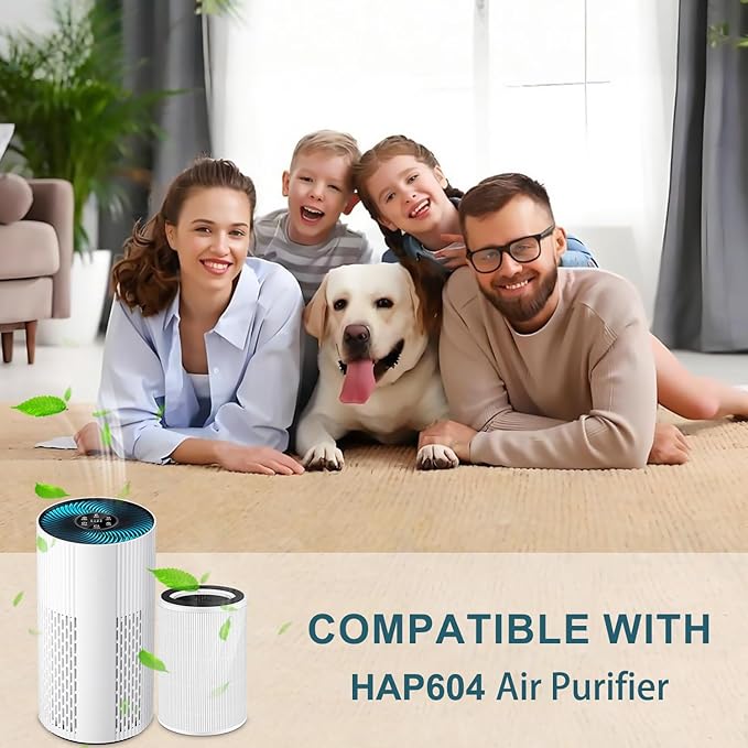 2Pcs Replacement Filter Compatible With ECOSELF HAP604 Air Purifiers, 3-In-1 Air Filter, H13 Efficiency Activated Carbon Filtration Hepa,