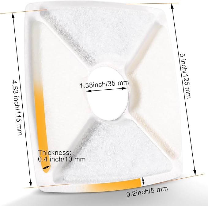 20 Pcs Cat Water Fountain Filters - Pet Water Fountain Filters 3 Triple Filters Replacement with Lonic Resin and Activated Carbon for Square 84oz/2.5L Automatic Pet Fountain Cat Water Fountain