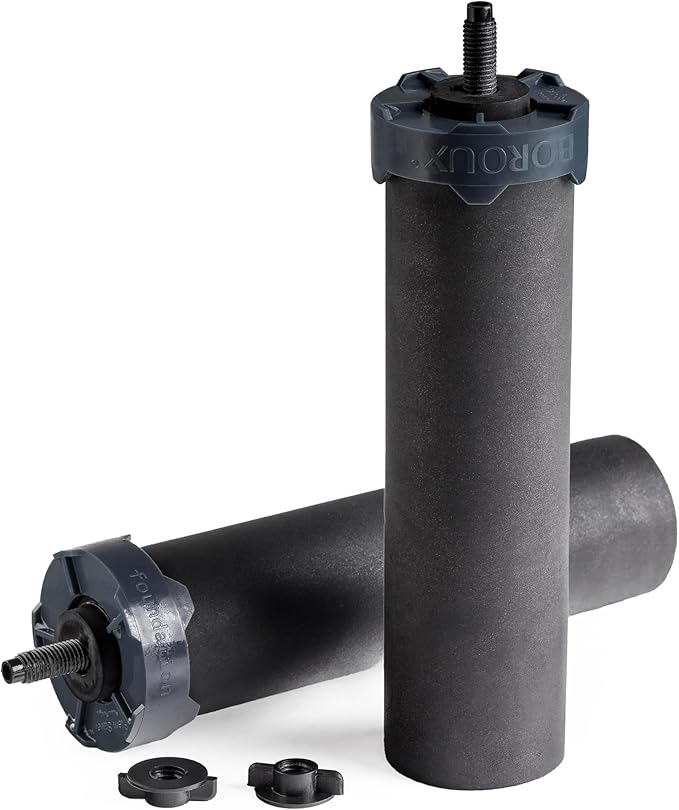 Boroux Foundation. Black Replacement Water Filter - Replacement For Berkey BB9-2 and Gravity-Fed Water Filter Systems