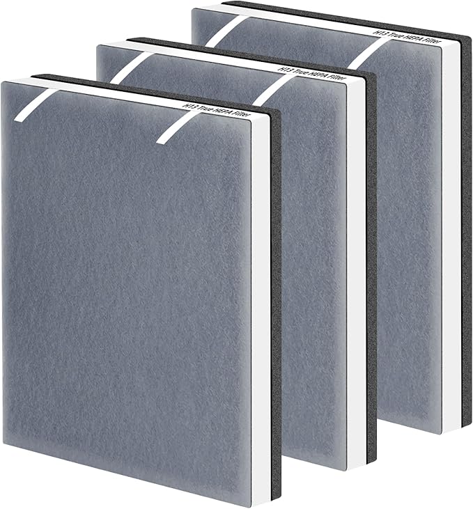 Vital 100 True HEPA Replacement Filter for LEVOIT Vital 100 Air Purifier,3-in-1 H13 HEPA High-Efficiency Activated Carbon Filter,Vital 100-RF,3 Pack,White