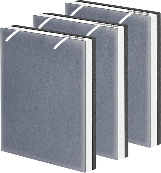 Vital 100 True HEPA Replacement Filter for LEVOIT Vital 100 Air Purifier,3-in-1 H13 HEPA High-Efficiency Activated Carbon Filter,Vital 100-RF,3 Pack,White
