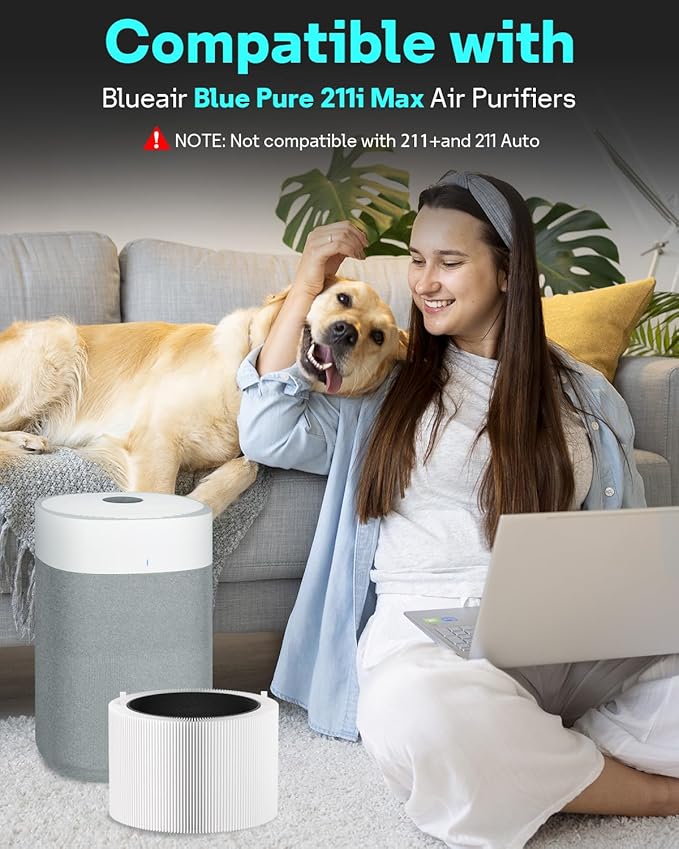 Leemone 2 Pack Blue Pure 211i Max Filter Replacement Compatible with Blueair Blue Pure 211i Max Air Purifier, Compare to Part #F2MAX