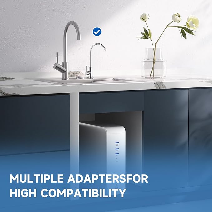 Drinking Water Faucet, Kitchen Water Filter Faucet Stainless Steel for Reverse Osmosis or Water Filtration System, Beverage Non-Air Gap RO Faucet Brushed Nickel Finish