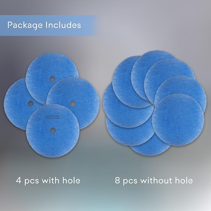 12 Pack RV Air Conditioner Filter - RV 5.25" Round Air Duct AC Filter MERV 8 Replacement for AC Vent (8 pcs without hole + 4 pcs with hole)