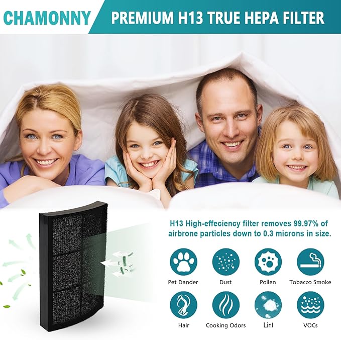 Breeze Tabletop Filter Replacement PECOMPAP, Compatible with Pure Enrichment PureZone Breeze Tabletop 2-in-1 Air Purifier, 2 H13 True HEPA Filter + 4 Activated Carbon Pre-filters