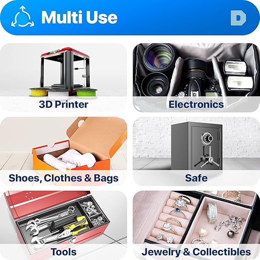 [25 Packs] 5 Gram Blue "Dry & Dry" Premium Indicating(Blue to Pink) Silica Gel Packets - RECHARGEABLE(Upgraded)