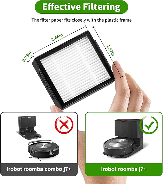 Replacement Parts accessories for Roomba i1+ i7 i7+ i3+ i4+ i6+ i8+/PlusJ7+ E5 E6 E7 I E& J Series Vacuum,3 set Roller Brushes,8 Filters, 8 Side Brushes,1 Caster Wheel (Plastic)