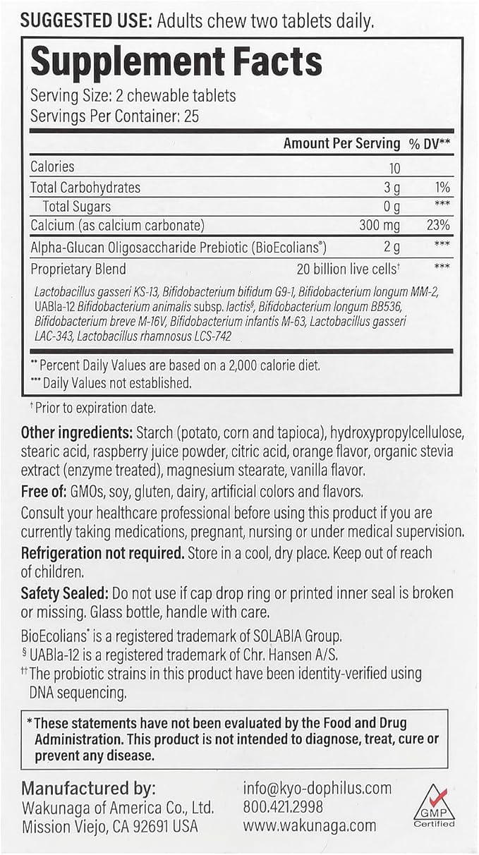 Kyo-Dophilus Pro+ Synbiotic, 50 Chewable Tablets