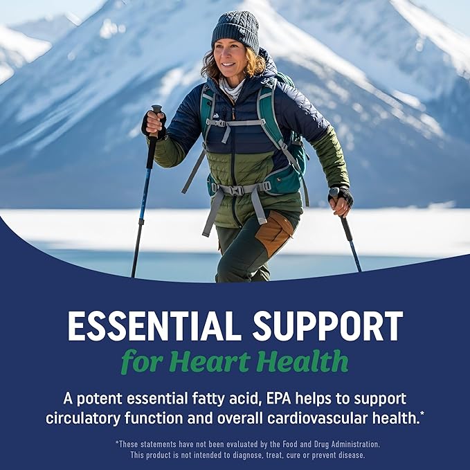 EPA Ultra 1,105MG | Heart Health & Cellular Function Support | Omega 3 Fish Oil | 1,650MG Total Omega-3 Fatty Acids | High Strength EPA Supplement | Sustainably Sourced & Gluten-Free | 60 Ct.